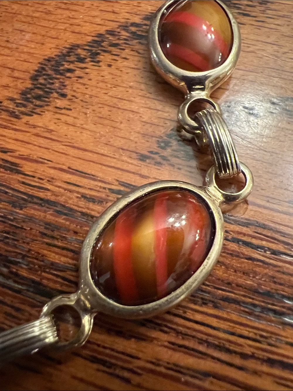 Sarah Coventry Sterling Harmony Bracelet Oval Glass Stones Vintage Jewelry - Picture 2 of 6